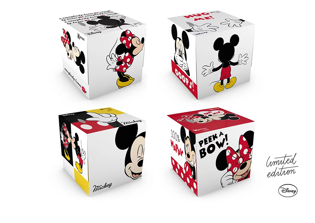 Mickey & Minnie Taschentücher in der Würfelbox
